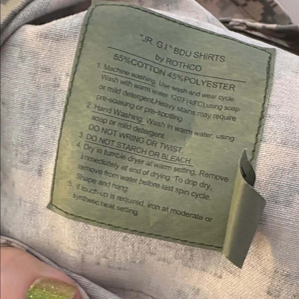 Rothco Jr. GI BDU Camo Button Shirt size M